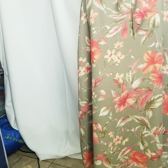 Coldwater Creek‎ Size 10 Long maxi dress Sleeveless tank Floral Tan split Back - Picture 5 of 11